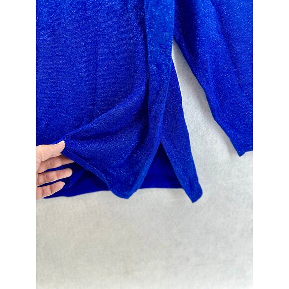 Bob Mackie Size Large Sweater Embroidered Bow Metallic Sparkle Art To Wear Blue - Picture 8 of 9
